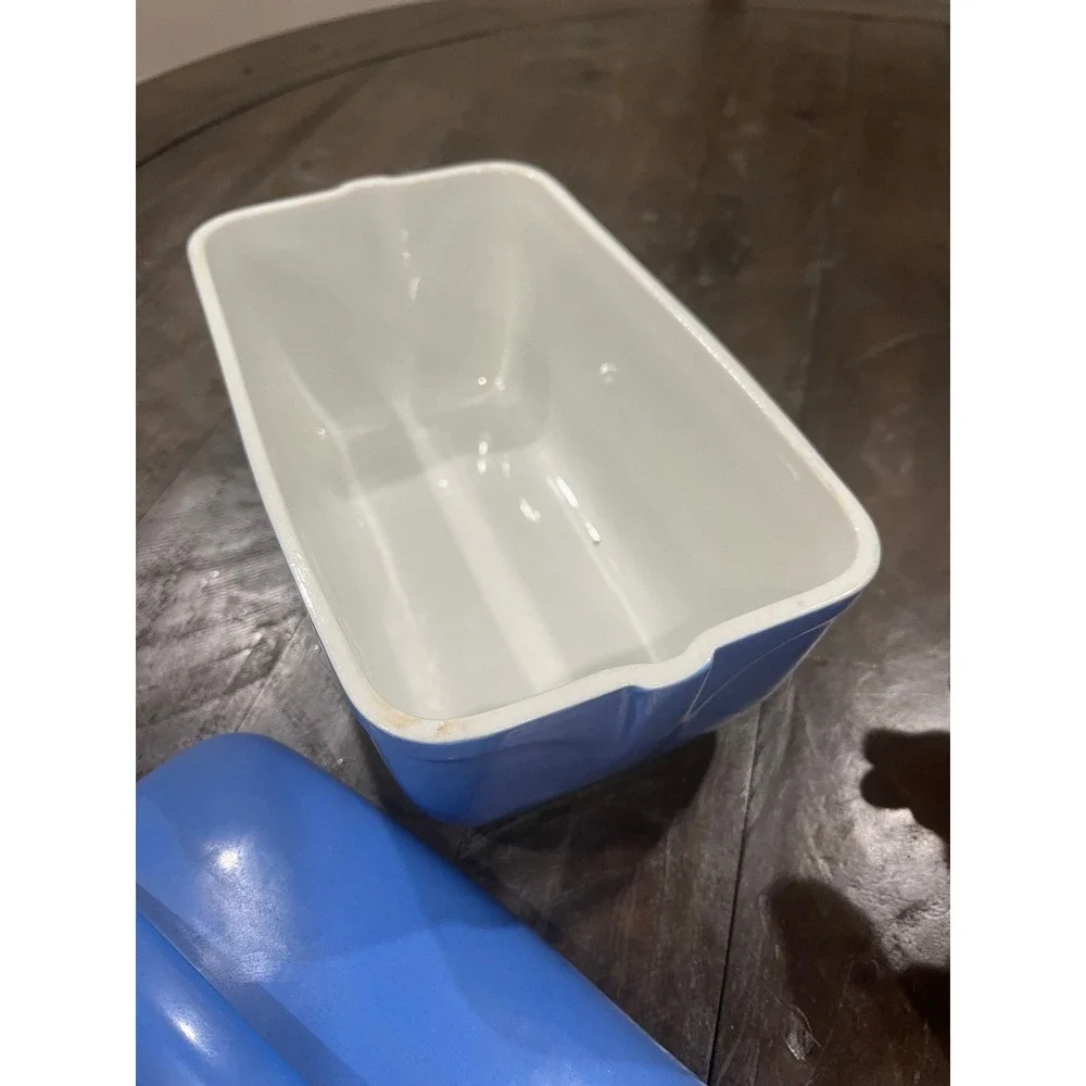 Hall Blue Ceramic Refrigerator Dish & Lid Vintage Art Deco 5014 for Westinghouse